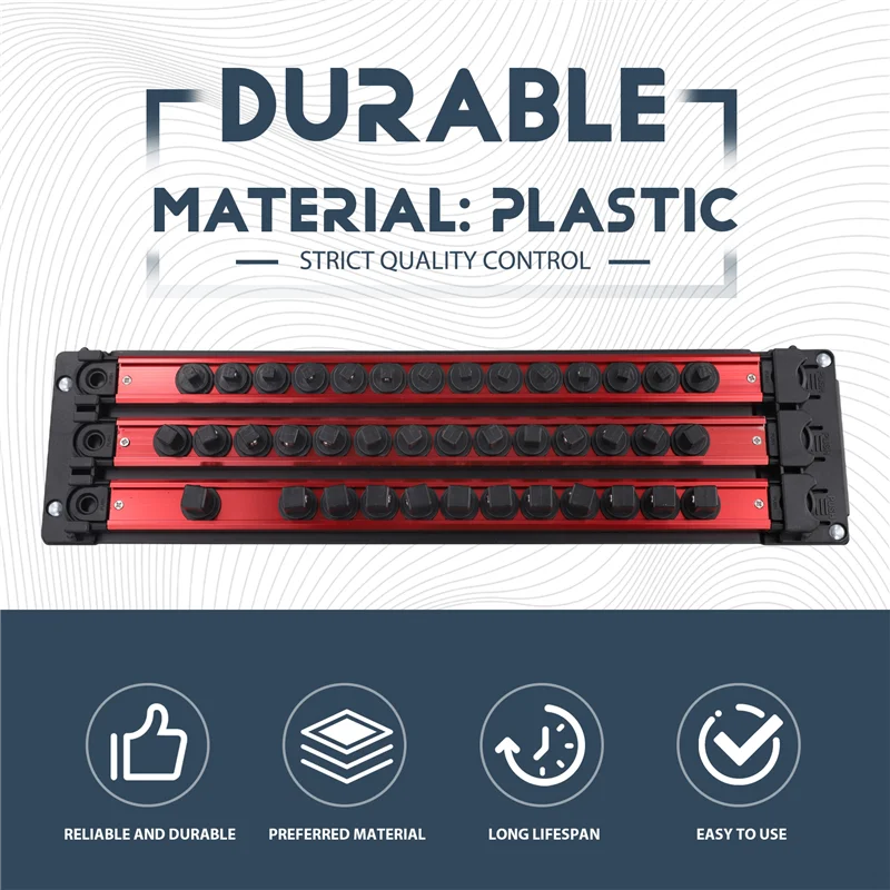 

A26F-Household Electrician Metal Socket Storage Rack With Magnetic Strip For Screwdriver Heads