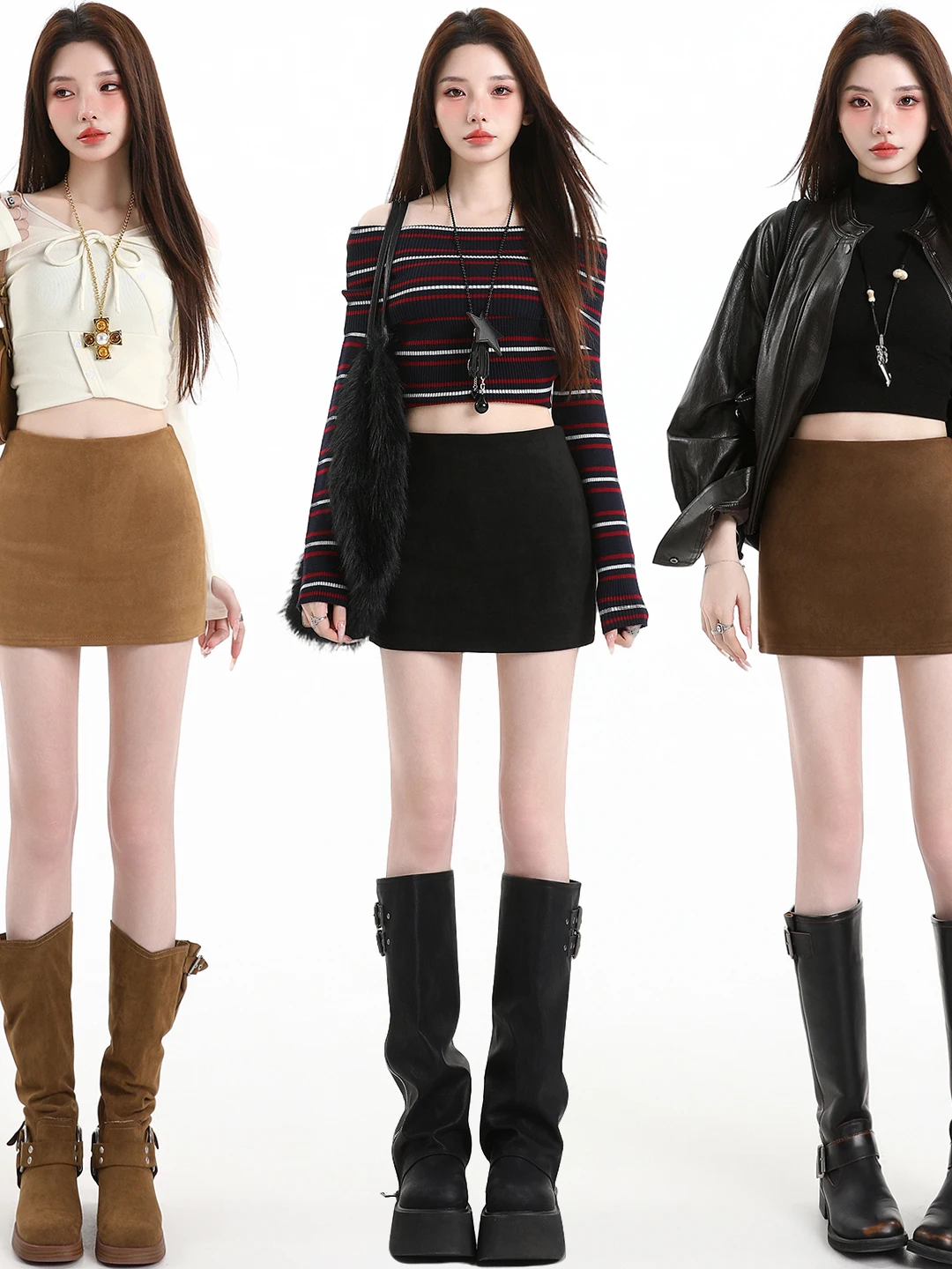 Fashionable High Waist Slim Fit A-Line  Skirt for Women Stylish Commuter Korean Version with Inner  Zipper Closure ...