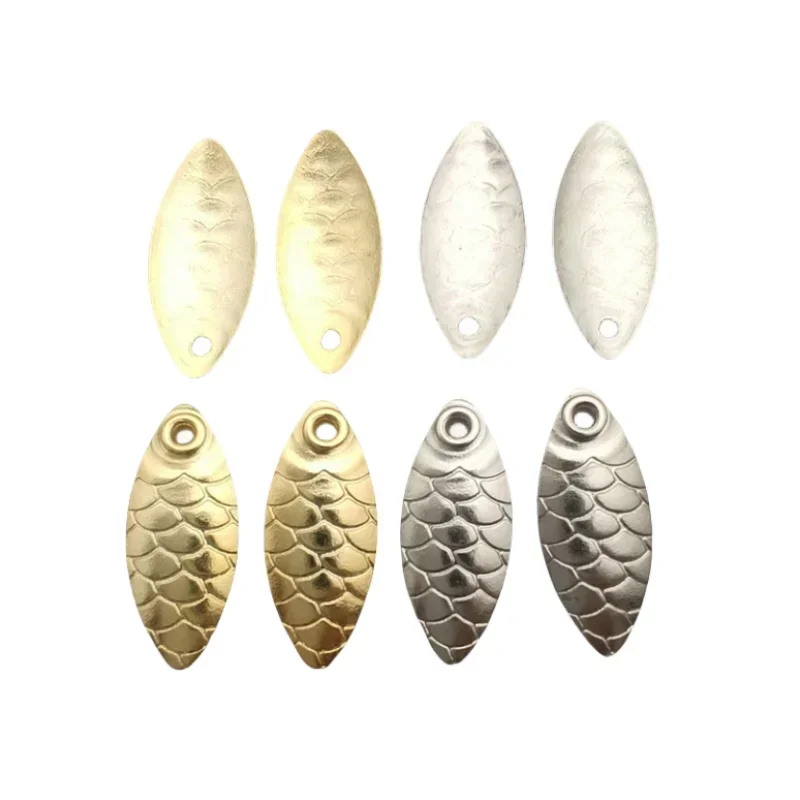 50pcs Fishing Lure Blade Mixed Size Small Gold Silver Fish Scale Spinner Rings Blades DIY Fishing Spoon Accessories