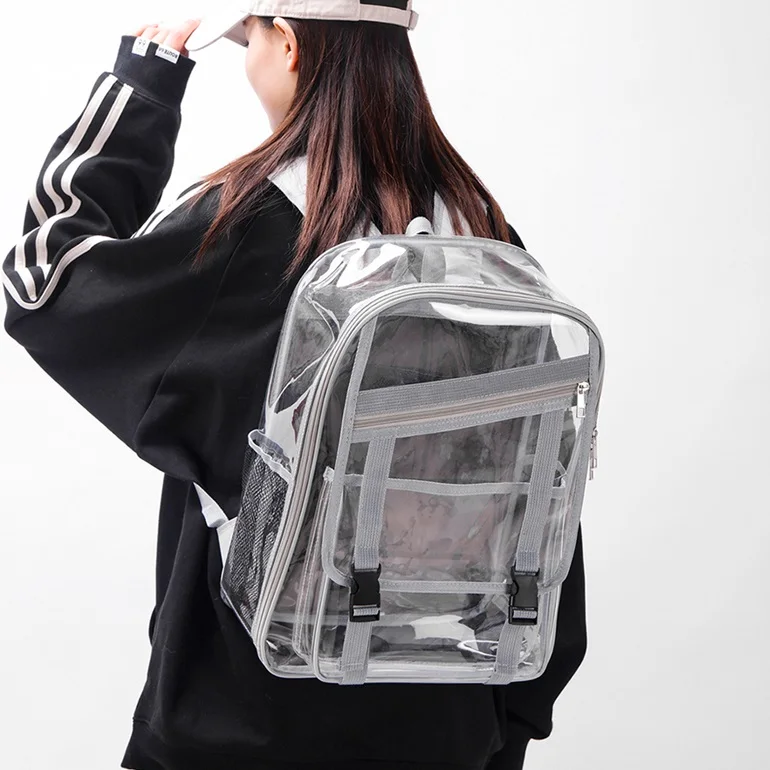 Transparent Jelly Bapa Large Capaci Double oulder Bag for Men And Women High Aesthetic Value School Bag Waterproof