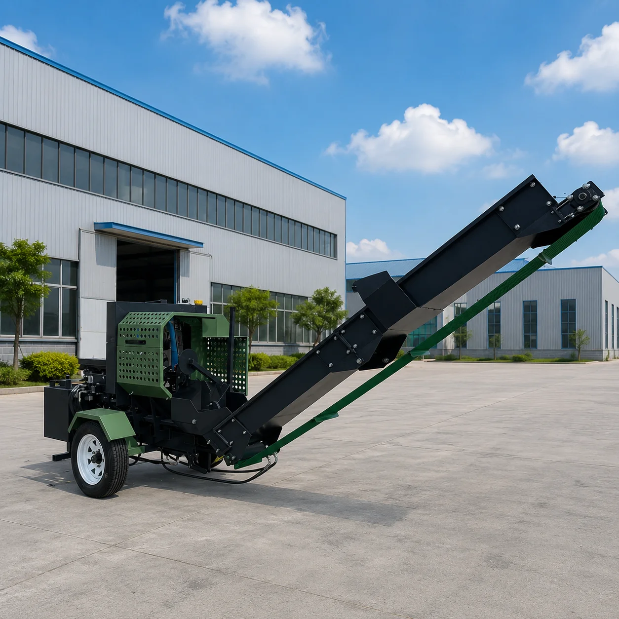 Competitive Price 35T Powered Firewood Processor Kinetic Wood Log Splitter With Loncin Engine
