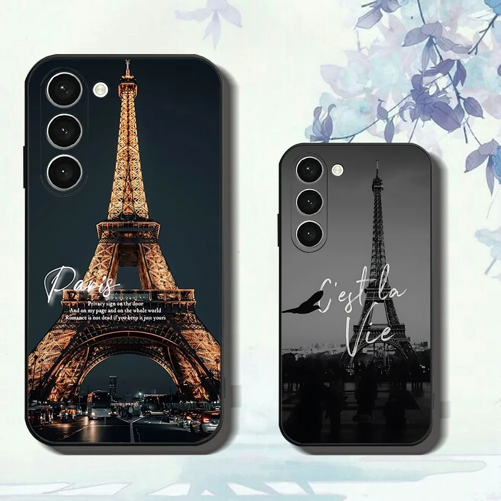 Paris Phone Case For Samsung Galaxy A52 A12 A51 S21 Edge S22ULTRA S23 S20LITE Plus Ultra Black Cover