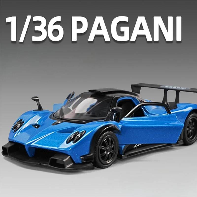 Diecast 1:36 Pagani Zinda R Sports Car Model Simulation Alloy Pull Back Toy Car Model Toy Vehicle Children Boy Birthday Gift