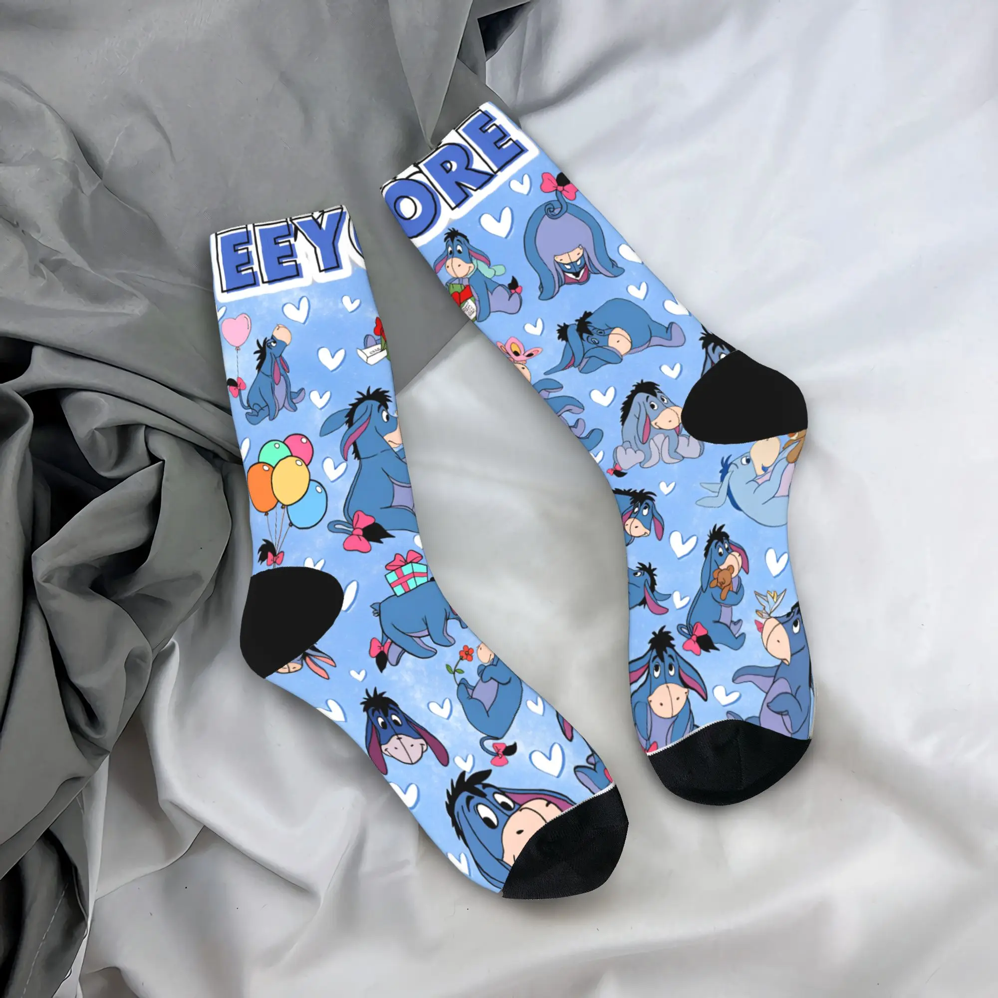 Winnie The Pooh Stockings Eeyore Graphic Fashion Socks Winter Anti Slip Socks Couple Running Sports Breathable Socks