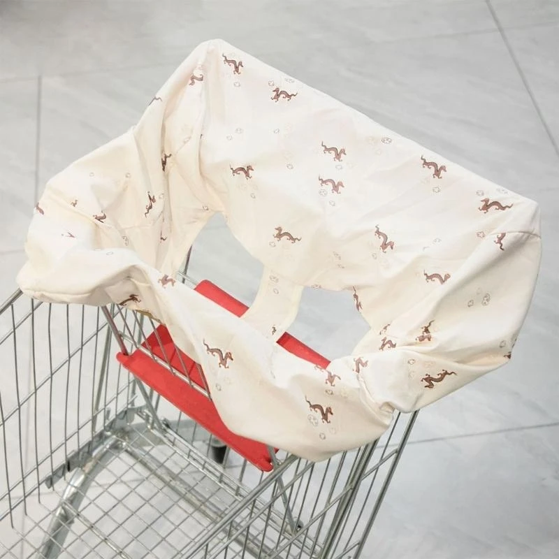 

J15U Infant Supermarket Shopping Cart Cover Printed Baby Dinning Chair Protective Case Sleeve Easy to Clean Travel Solution