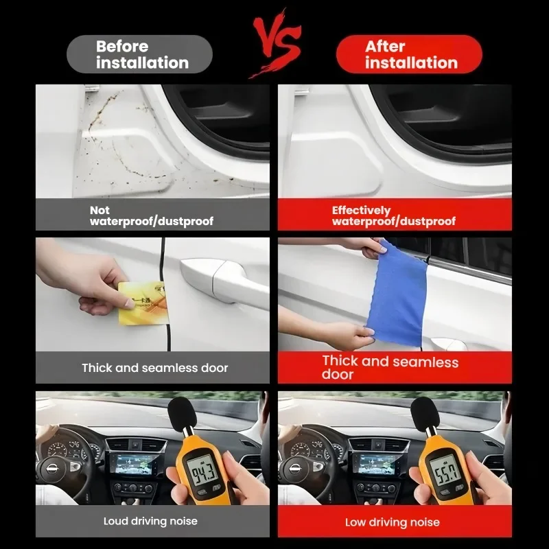 Car Door Seal Strip Rubber Noise Insulation Dustproof Seal Strip Not easy to Fall off For Mitsubishi Outlander Car Accessories view 6
