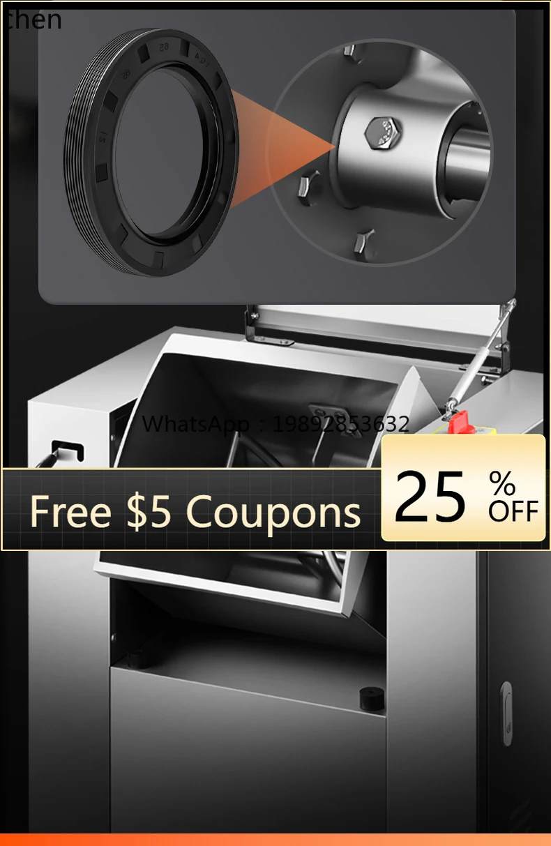 

Dough Mixer Stainless Steel Automatic Mixing Silent Kneading Kilogram Live Noodle Mixer