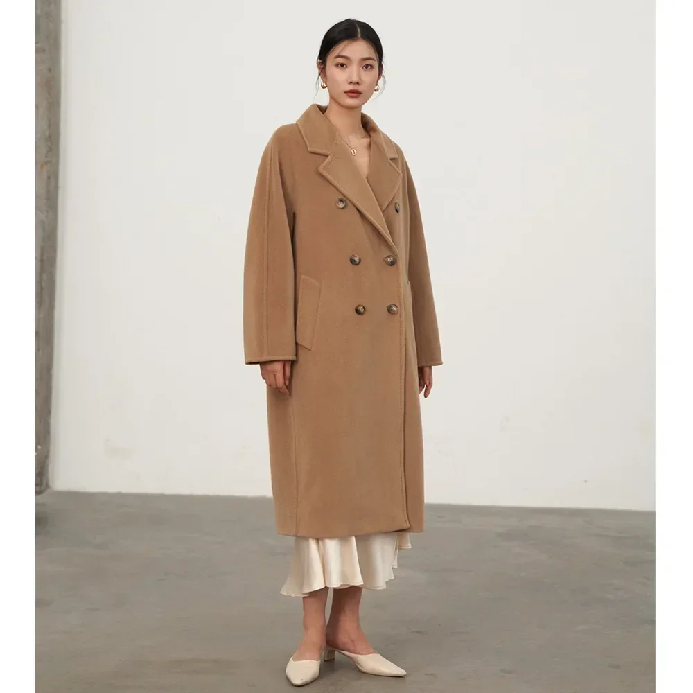 Dongxin high-end wool vertical velvet loose long coat coat women