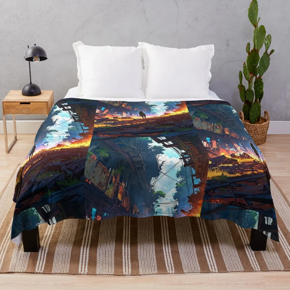 

Destruction when the world ends Throw Blanket Decorative Throw funny gift blankets ands Softest Blankets