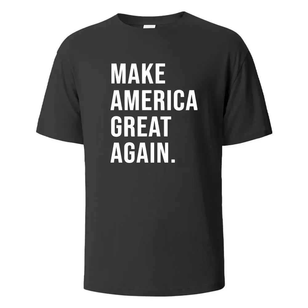 

Футболка с принтом Make America Great Again, уличная одежда, повседневные топы с короткими рукавами, летние футболки для мужчин и женщин, 100% хлопок, с круглым вырезом, оверсайз