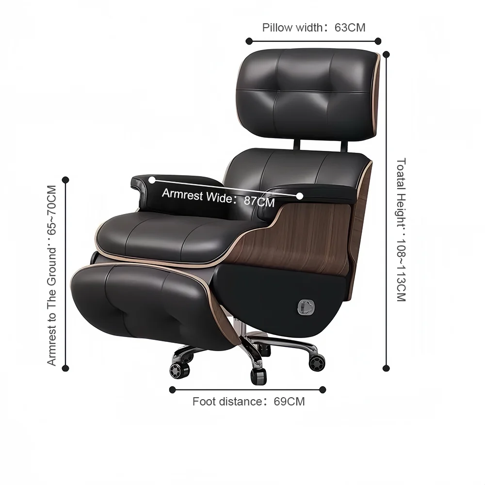 Luxury I Shape Office Sofa Chairs Genuine Leather Electric Ergonomic Single Recliner Chair with Footrest Chaises De Bureau