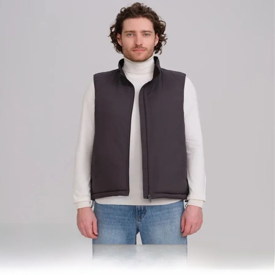 

Мужской уличный водонепроницаемый пуховый жилет из 90% белого дутого пуха с воротником-стойкой, теплая молодежная модная зимняя верхняя одежда