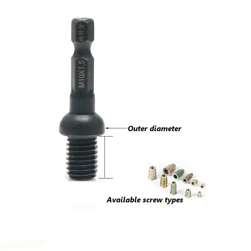 Hex Shank Square Driver Tap Die Socket Adapter Thread Screw Internal and External Screw Sleeve M2 M2.5 M3 M4 M5 M6 M8 M10