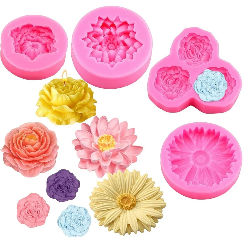 6홀 3D 꽃무늬 실리콘 몰드 세트(총 4개의 몰드), - Soap Making Kit Amazon 리뷰 및 가격