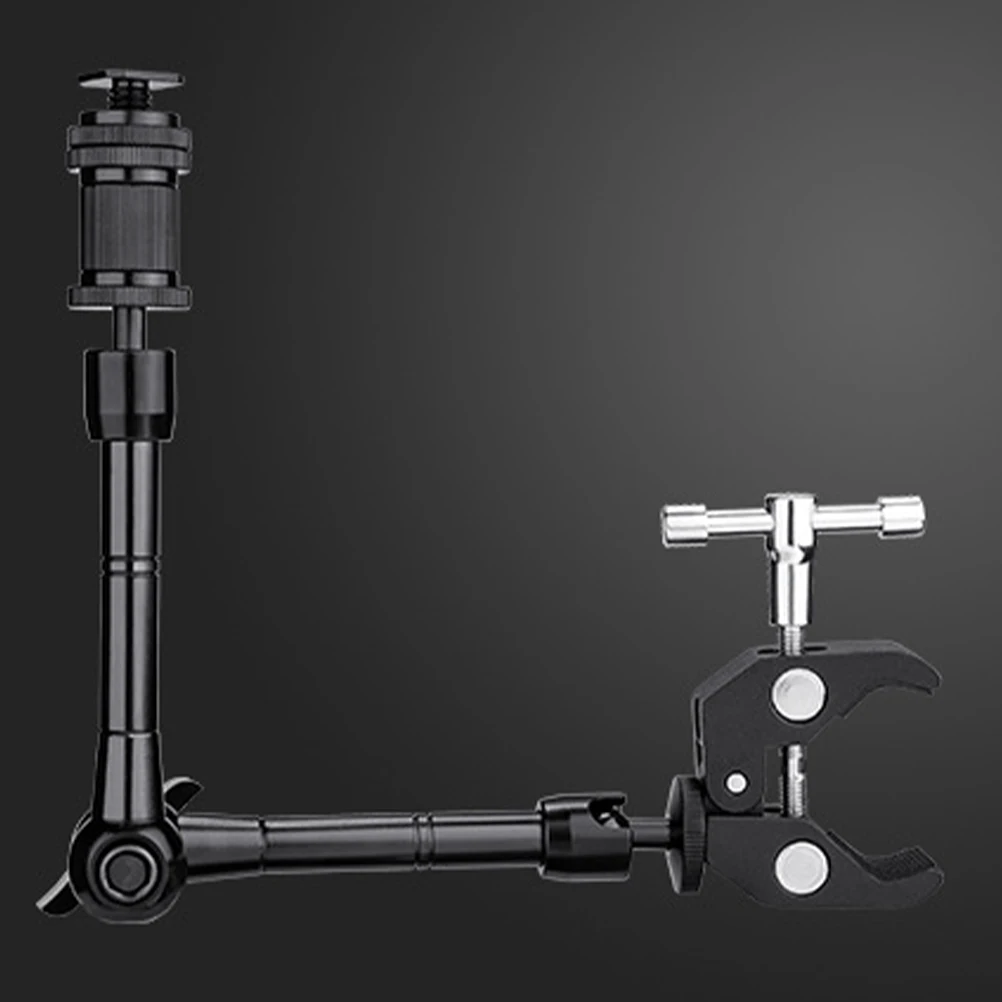 

11 Inch Arm Stand with Large Clamp Phone Clip Sturdy Structure Adjustable Rotatable Compact Lightweight Bedroom Living