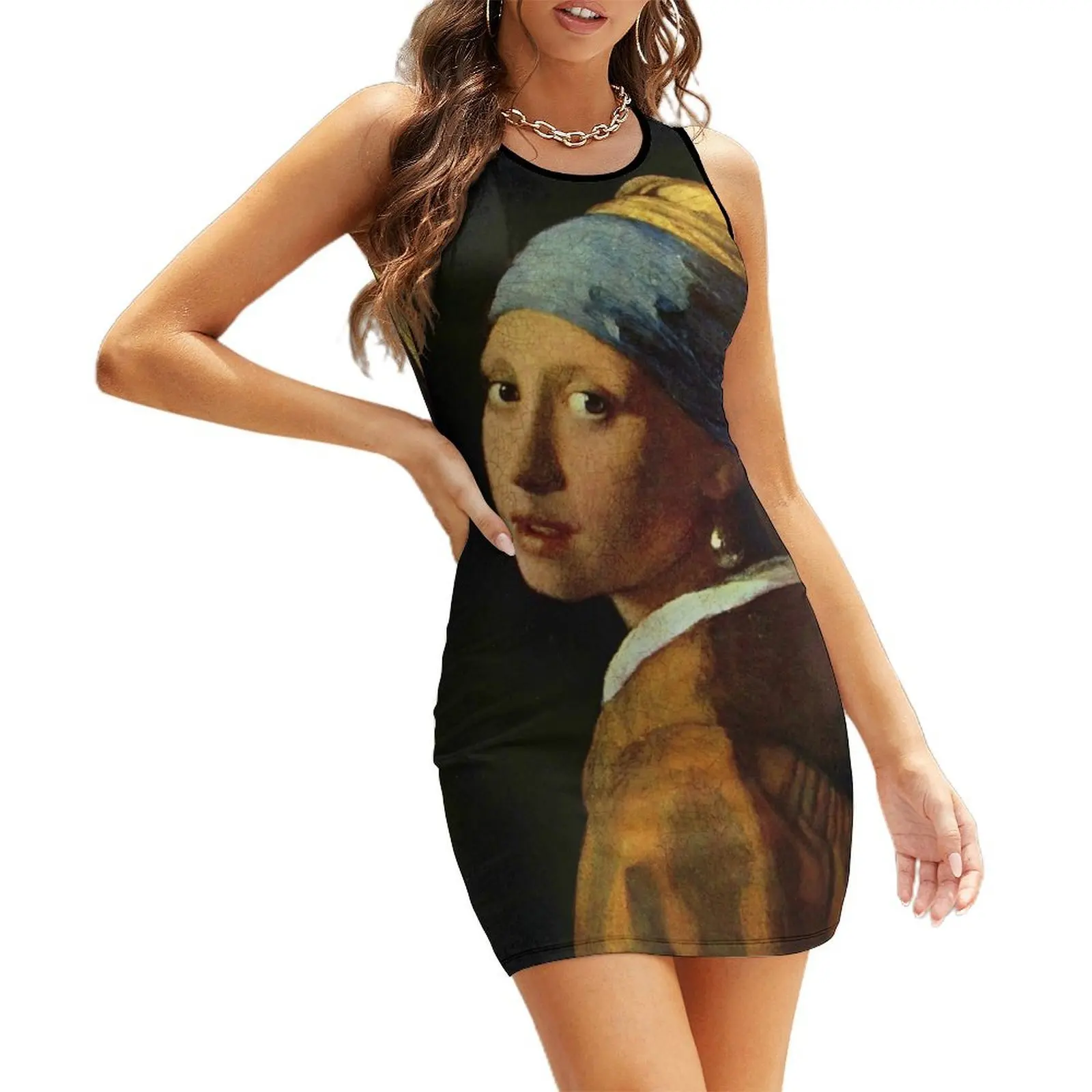 

Girl with a Pearl Earring Sleeveless Sundress Party dresses summer dress daily women's summer dresses 2025