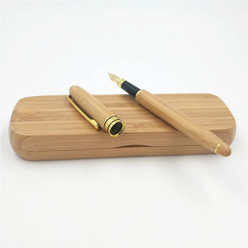 

Bamboo Fountain Pen Set Elegant Gift Box Smooth Writing Signature Calligraphy Graduation Anniversary Gift Pens for Gifts