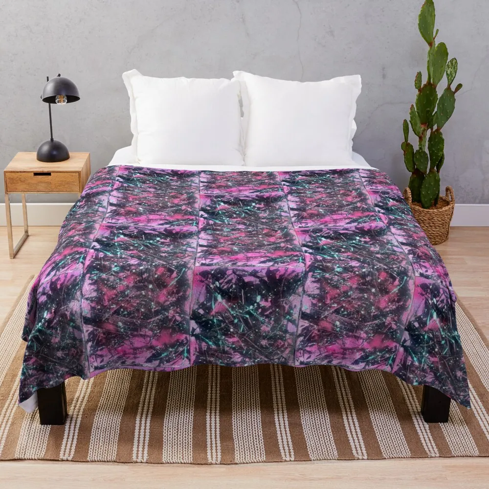 Pink Splatters Throw Blanket Flannels Tourist Beautifuls Single Blankets