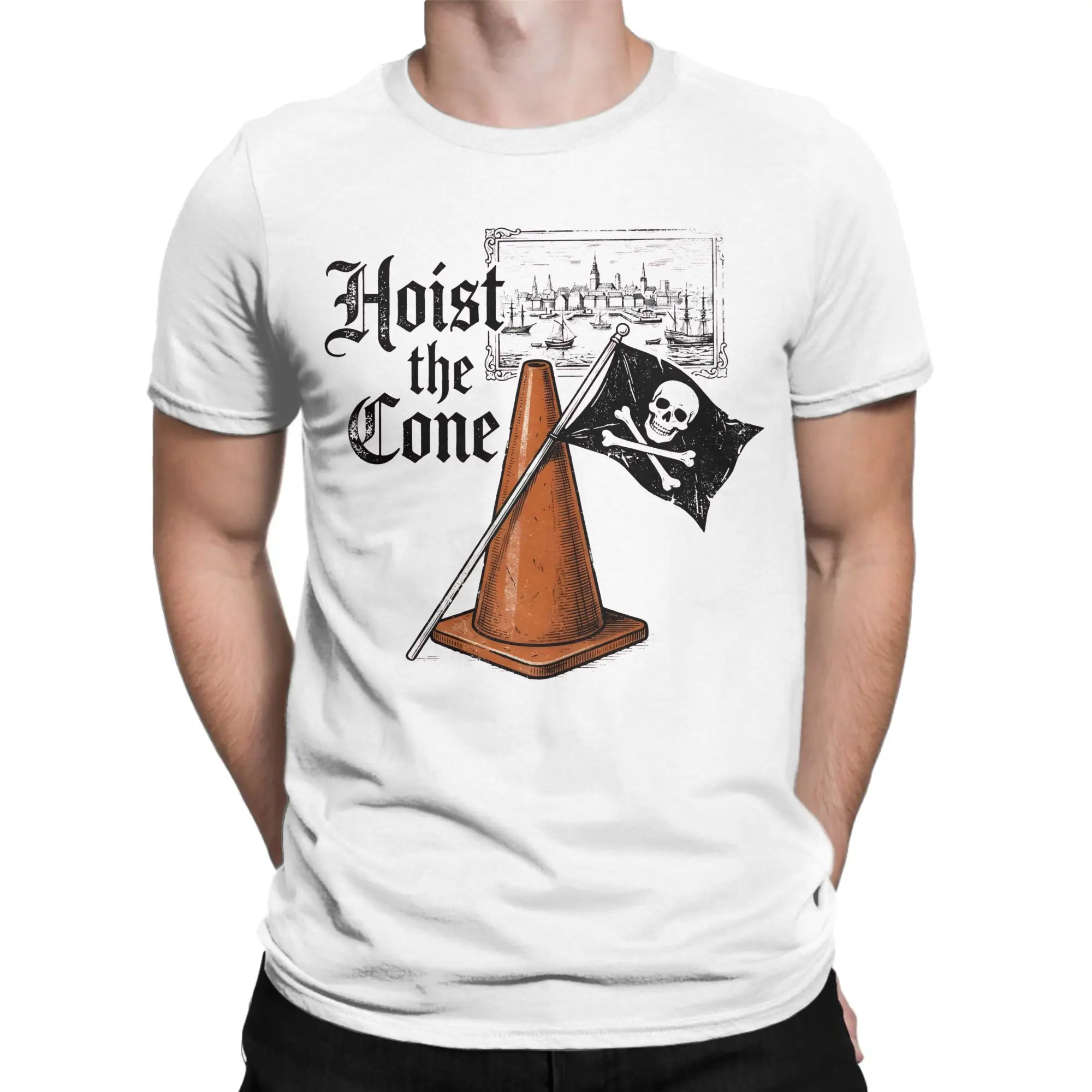 Men's Hoist The Cone T-Shirts  Cotton Tops Summer Vintage Short Sleeve T-Shirt O-Neck Hipster Design Tee Shirt