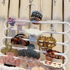 5 레이어 헤어 클로 스토리지 랙 주최자 대용량 두꺼운 두꺼운 헤드 밴드 홀더 벽 교수형 헤어핀 행거 공간 8 최고의 판매 헤어 브레이딩 랙 - №4