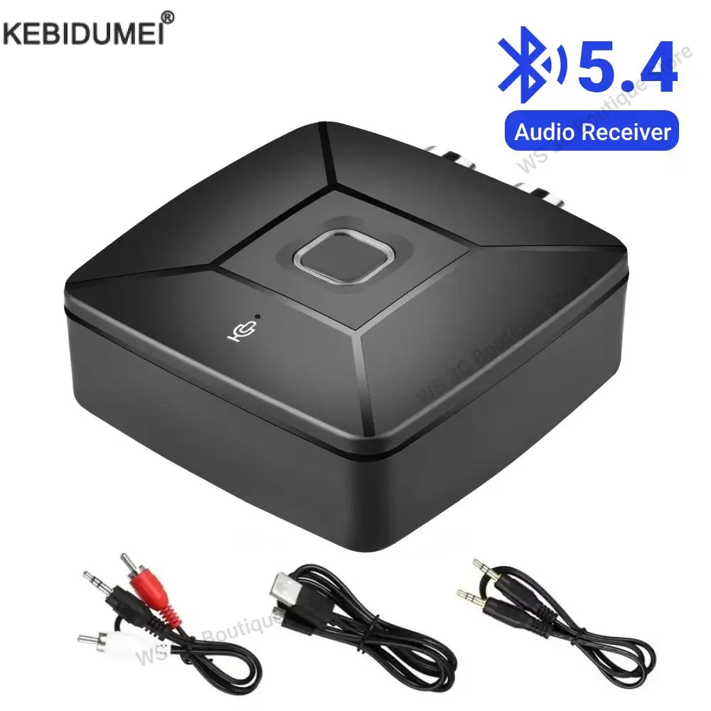 Bluetooth 6.0 Audio Receiver Hi-Fi 3.5mm AUX 2RCA Stereo Music Wireless Adapter With Mic For Car Kit Speaker Amplifier