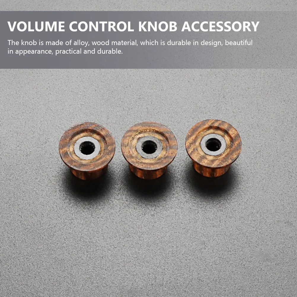 

3 Pcs Guitar Wood Volume Knob Knobs Black Bass Rotary Electric Tone Cap Control
