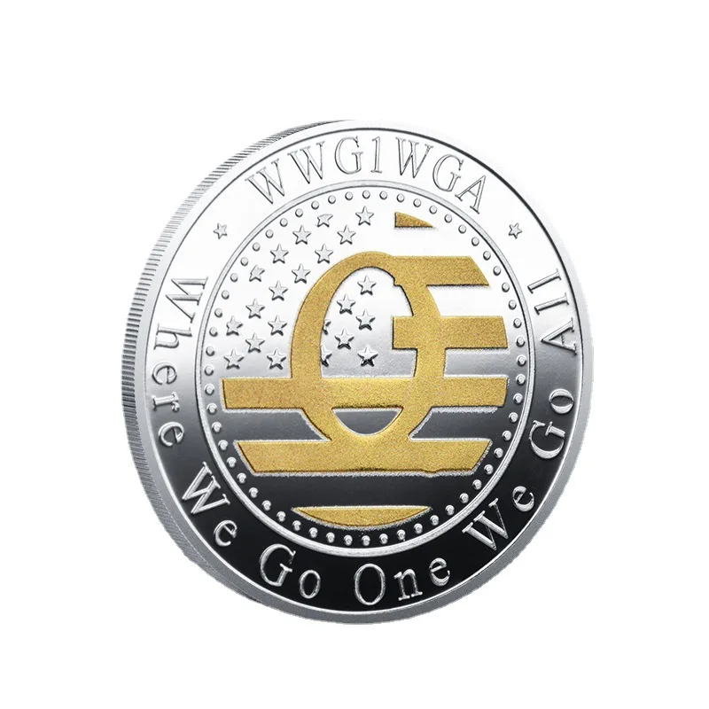 Where We Go One We Go All Q Crypto Coin Digital Currency Gold or Silver Plated Q Coin Cryptocurrency For Collectible Great Gift