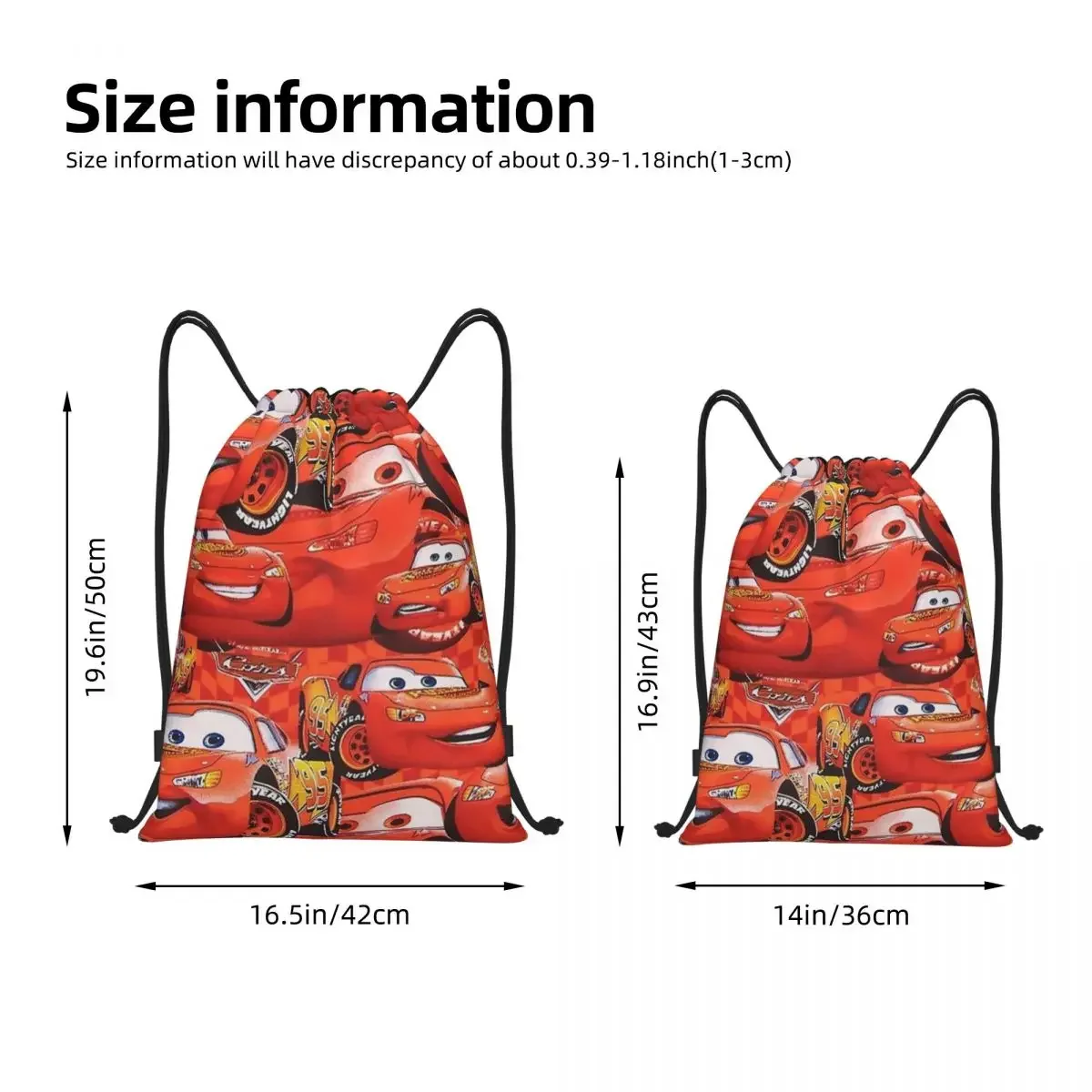 Lightning Mcqueen Cars Galaxy Bolsas con cordón Mochila deportiva Mochila de gimnasio Bolsas de cuerda para ejercicio