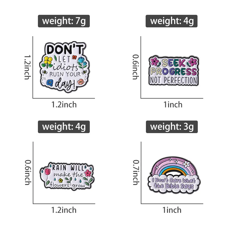 Don't Let Ruin Your Enamel Pin Cartoon Rainbow English Phrase Metal Badge Brooch For Children And Friends Jewelry Gift Wholesale