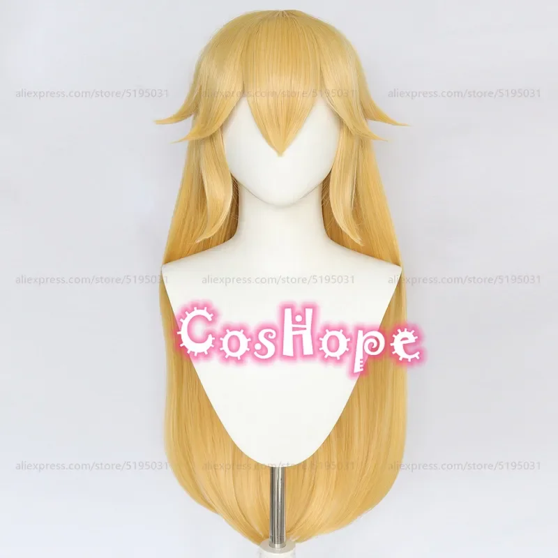 Prinses Perzik Cosplay Pruik Vrouwen Lange Rechte Goudgele Pruik Cosplay Anime Cosplay Pruiken Hittebestendige Synthetische Pruiken