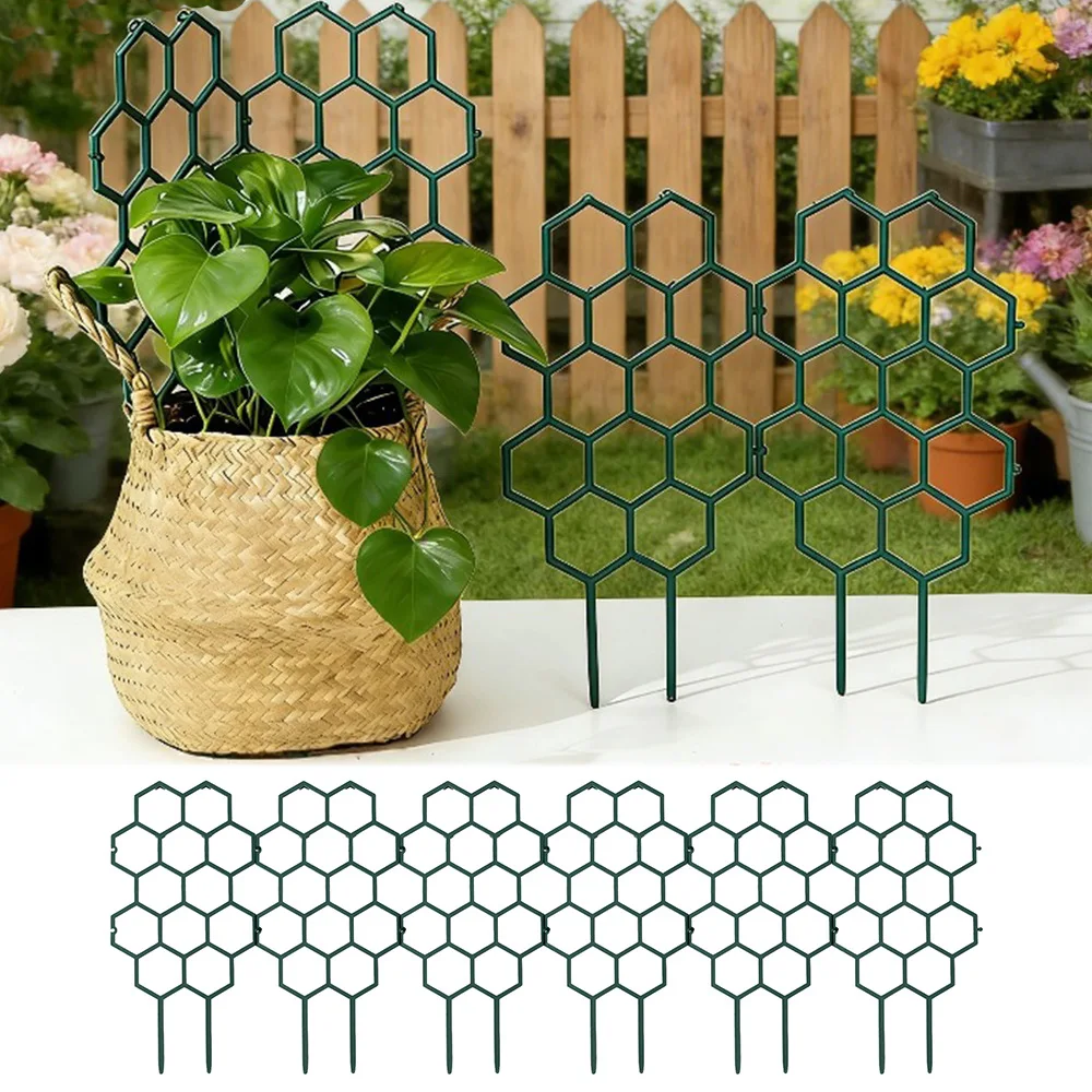 Honeycomb Design Plant Trellis Rustproof Plastic Support for Potted Vines and Flowers Indoor Outdoor Garden Climbing Frame