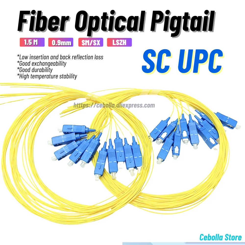 

fiber optic pigtail SC UPC Fiber Pigtail Simplex 9/125 1M Single Mode 1 core Fiber Optic Pigtail 0.9mm