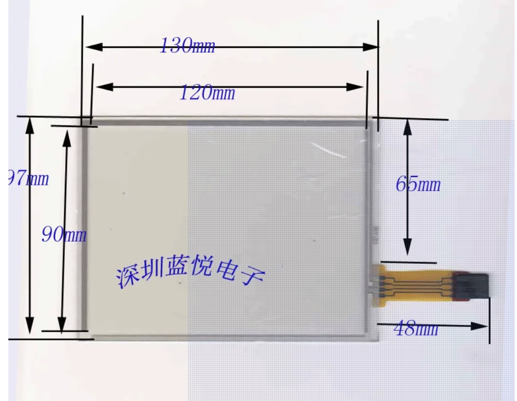 

5.8-inch four wire resistive touch screen peripheral 130 * 97 side output MP4 GPS car touch screen