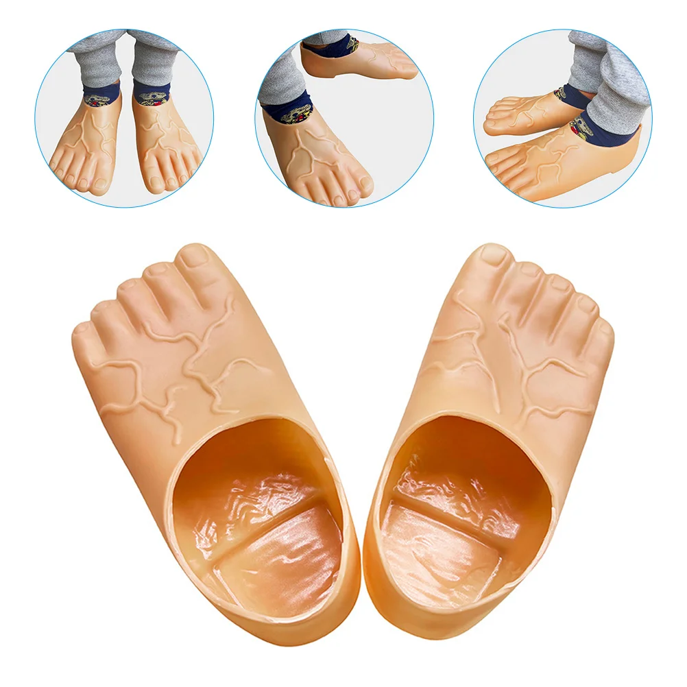 Prosthetic Foot Giant Shoe Covers Man Apparel Costumes Plastic Barefoot Slippers Halloween Shoes