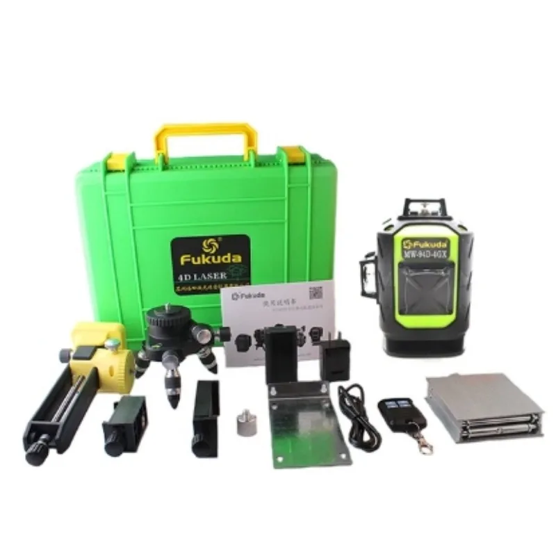 New Fukuda LD Green Ray 16 Line 4D Laser Level with Japan Sharp 515NM Beam 360 Vertical and Horizontal Self-leveling Cross