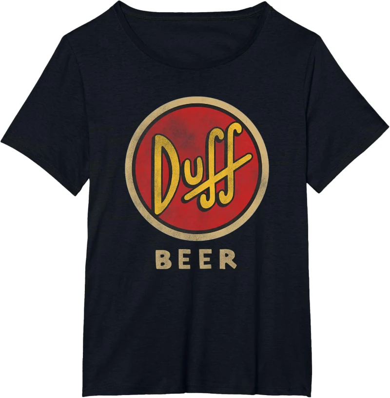 Sommer The Simpsons Duff Beer Circle Logo V2 T-Shirt Retro T-Shirt Atmungsaktives lässiges Kurzarm-T-Shirt