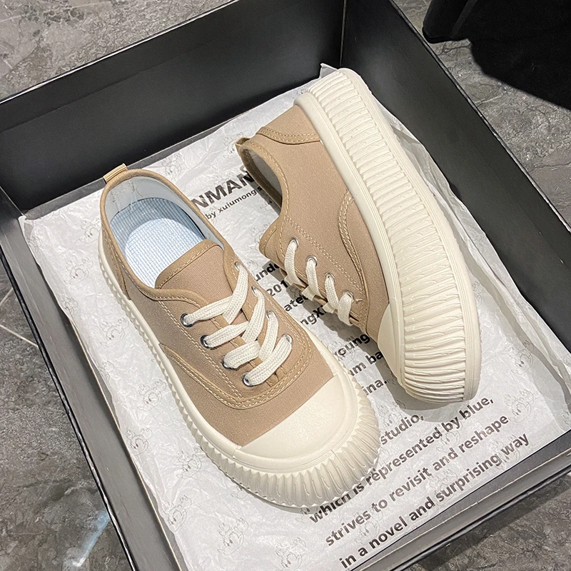 Small White Shoes Casual Female Sneakers Autumn All-Match Round Toe Clogs Platform Women Mixed Colors Fall New Creepers Summer C