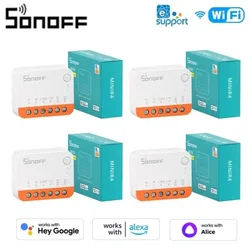 SONOFF-MINI Módulo de interruptor Wifi R4, interruptor inteligente de 2 vías, Control inalámbrico para el hogar, Alexa, asistente de Google Home, Yandex, SBER