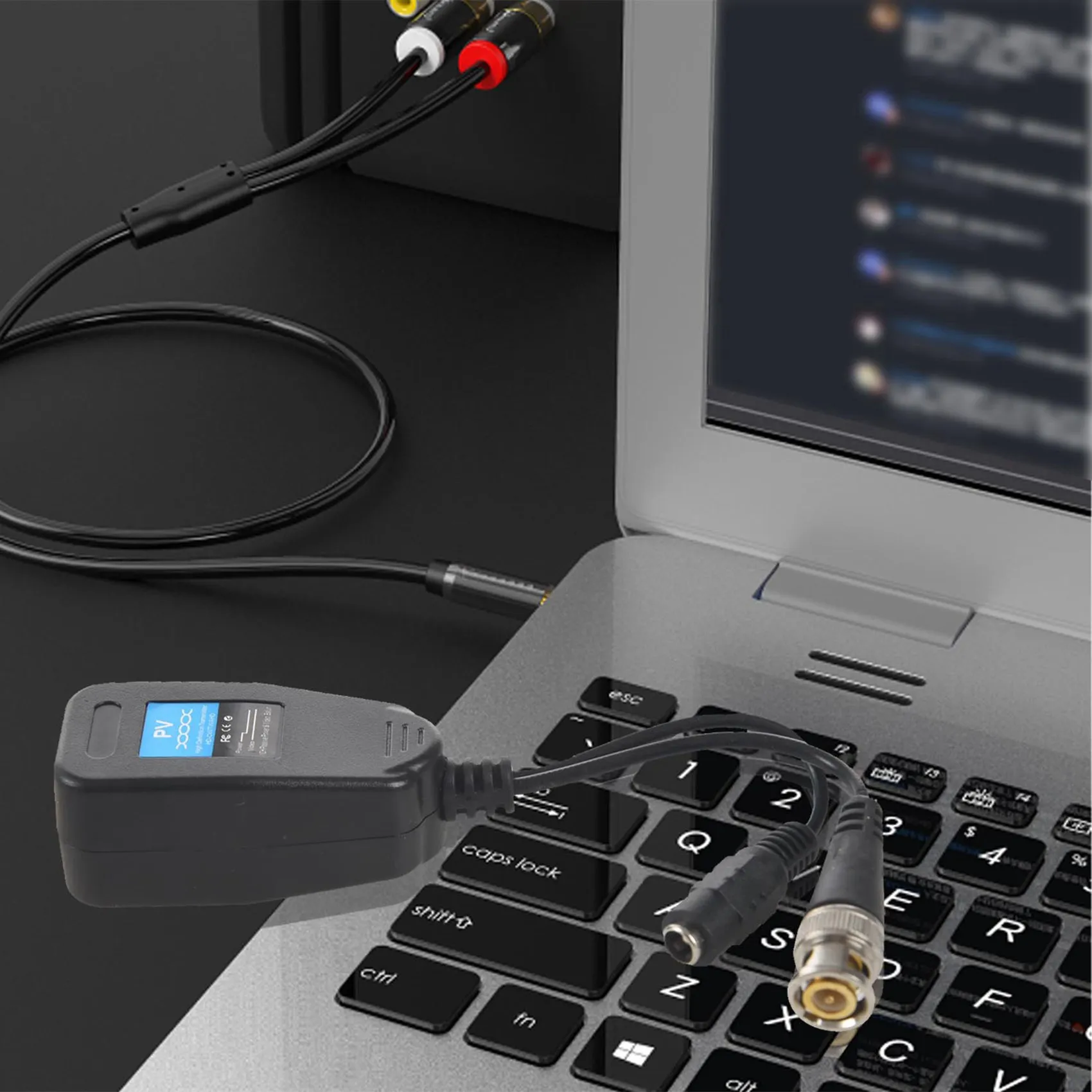 Balun video passivo ABKQ-HD-CVI/TVI/AHD con connettore di alimentazione e trasmettitore dati RJ45 CAT5 4 paia