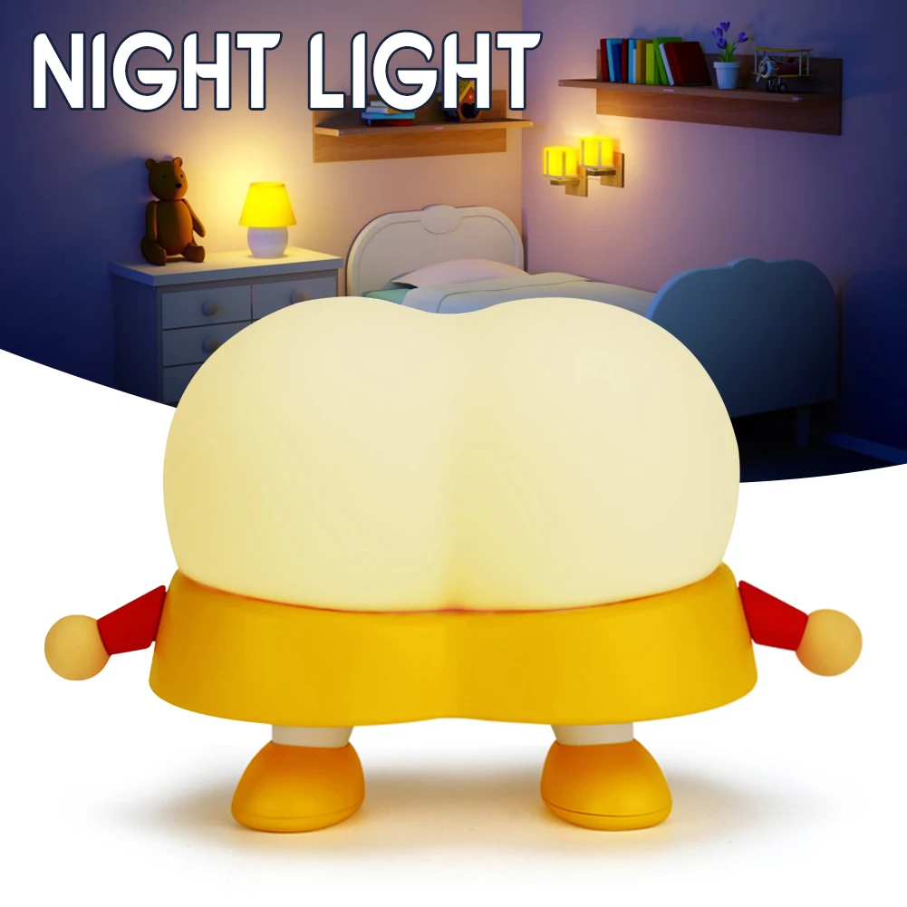 LED Night Light Butt-Shaped Rechargeable Touch Silicone Table Lamp Bedside Decoration Light For Kids Children Adult Room 2023