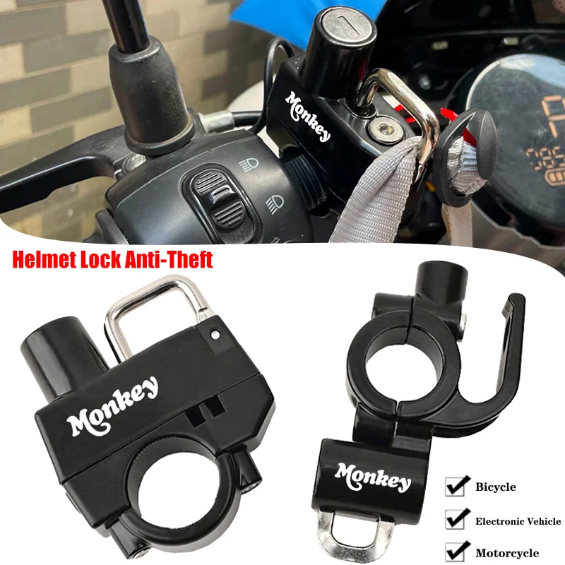 2024 Fit For Honda Monkey 120 Monkey125 Z125 Z120 Z 125 Motorcycle CNC Accessories Aluminium alloyHelmet Lock Anti-Theft Helmet