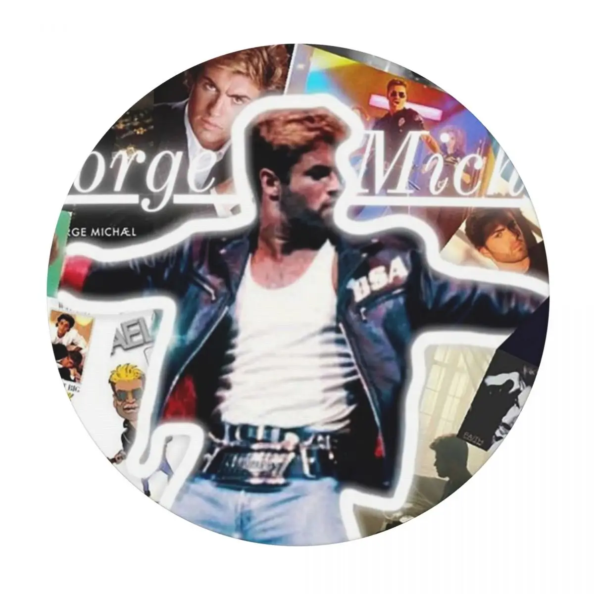 George Michael Waterproof Round Tablecloth Oilproof Table Cloth for Kitchen Events Dining Table Cover