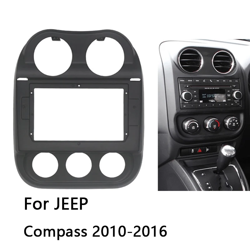 

Car Radio Frame Kit For Jeep Compass 2010 2011 2012 2013 2014 2015 2016 Auto Stereo Install Dash Panel Fascia Bezel