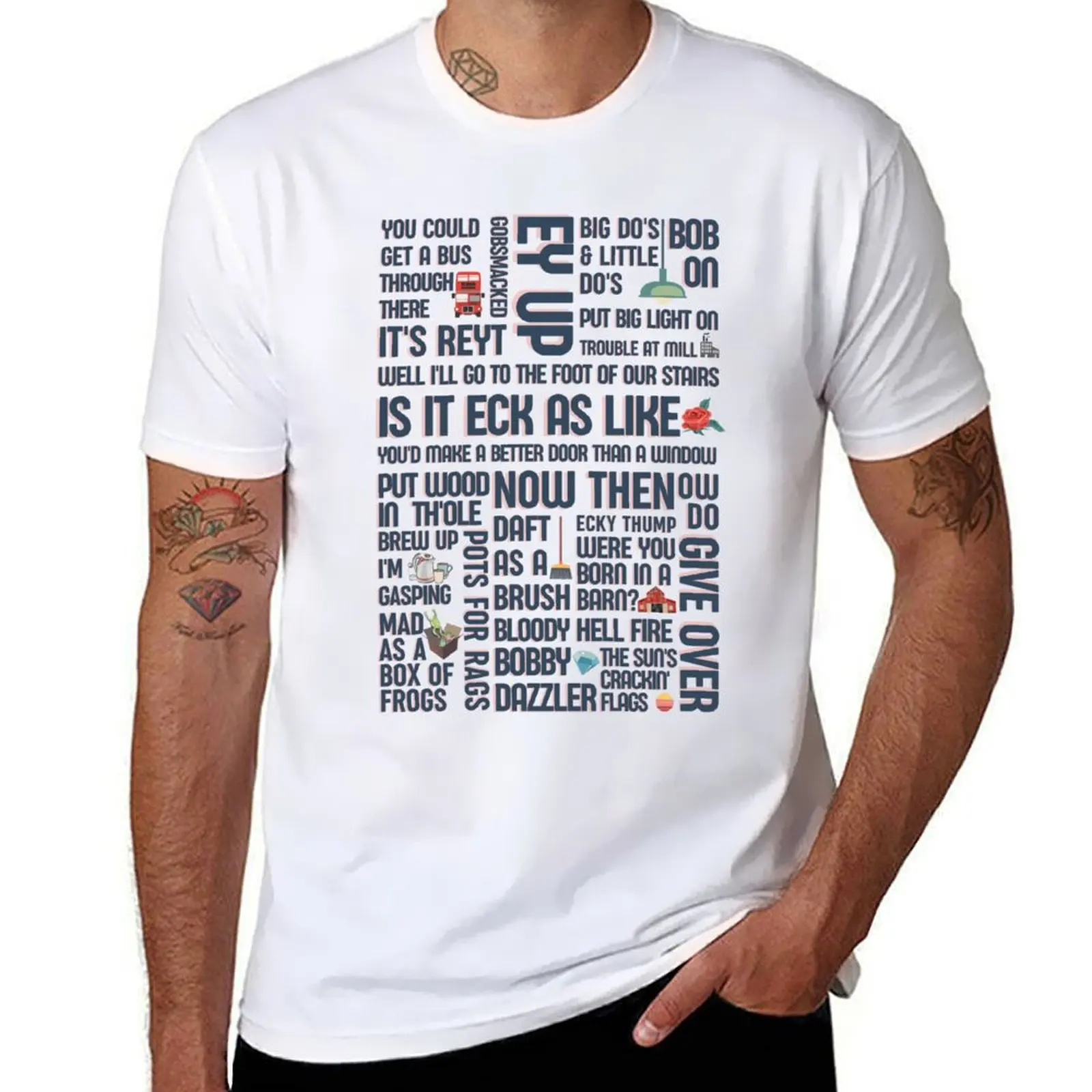 - sayings phrases man humour - Lanky graphic summer Northern Lancashire tshirt man man t t - shirt British slang T-Shirt shirts