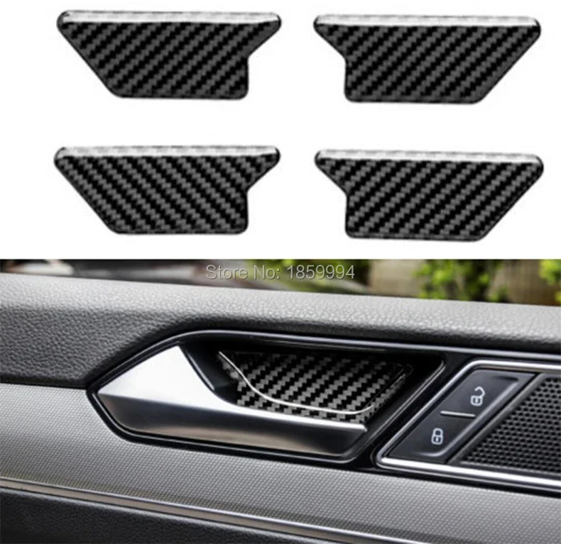 Carbon Fiber Car Interior Inner Door Bowl Handle Trim Cover Sticker for 2017-2025 VW Passat B8