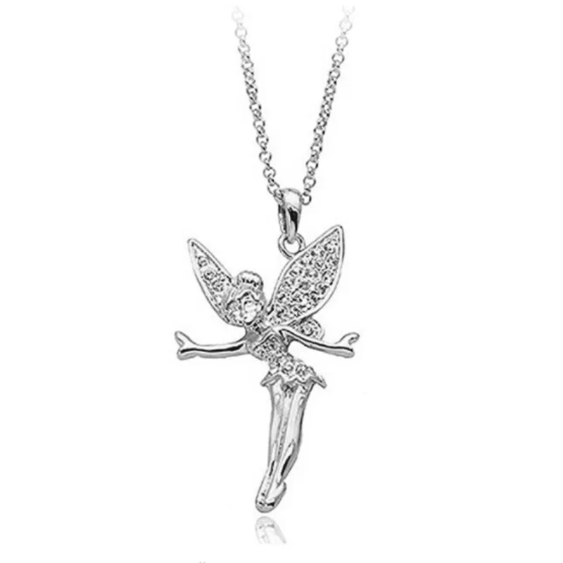 Fashion Gold Plated Fairy Necklace Angel Jewelry Zircon Wing Pendant Necklaces for Women Birthday Anniversary Gift Wholesale