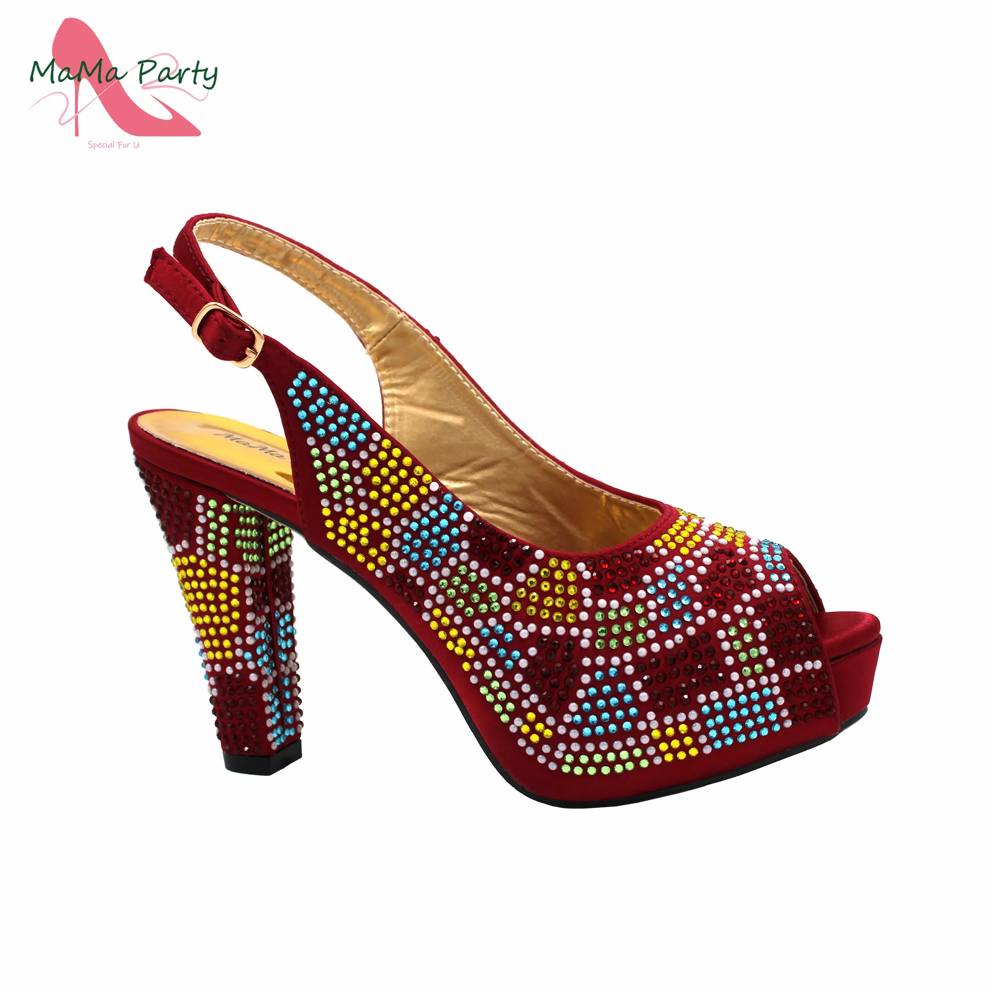 Nuove scarpe e borsa abbinata per la Nigeria Party Slip on Shoes for Women Ladies Italian Shoes and Bag Set decorato con strass