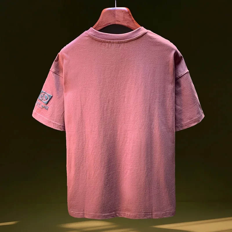 2025年トレンド アメリカンプリント 半袖 メンズTシャツ 夏服 ゆったり オーバーサイズ カジュアル 薄手