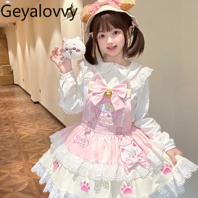 

Оригинальное облегающее платье без рукавов для женщин, летнее милое милое кружевное платье с бантом и мультяшным принтом, универсальное платье на бретелях и внутренний топ