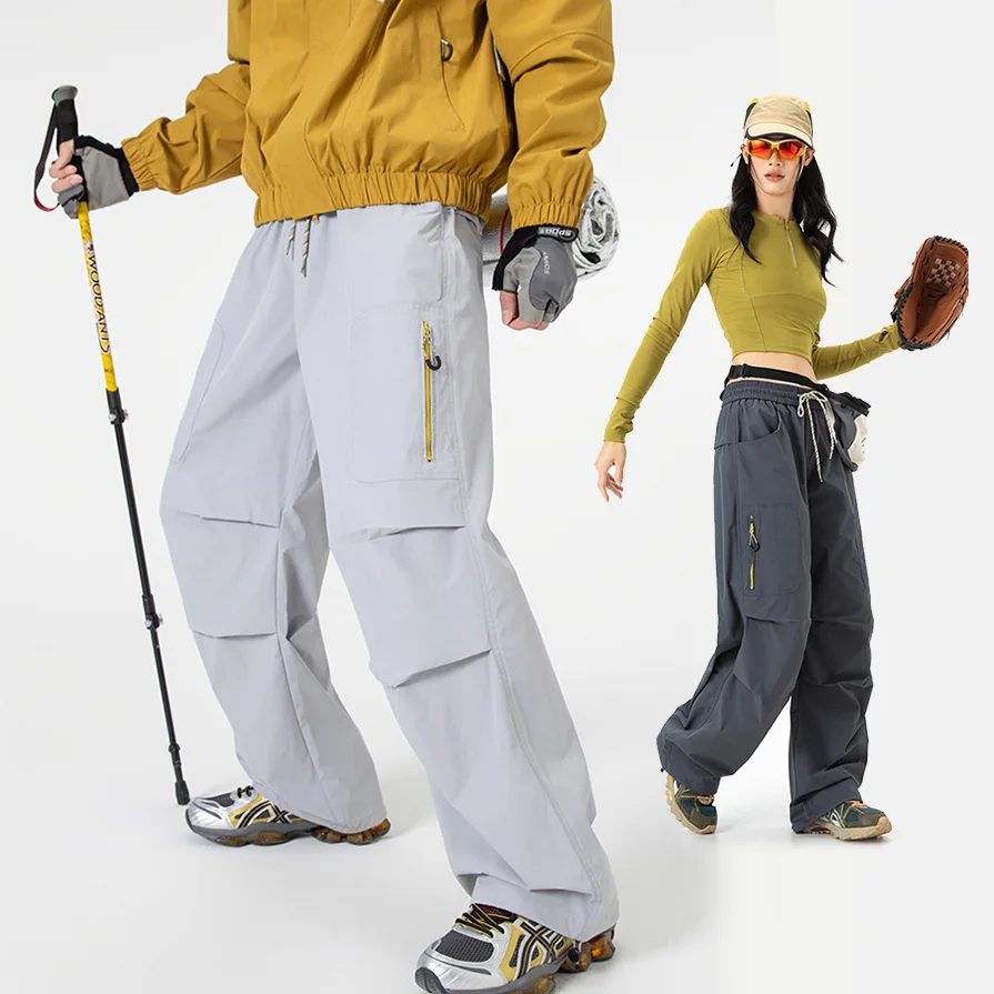 

Men Outdoor Waterproof Quick Dry Cargo Pant Women Loose Casual Sport Techwear Pants Couple Streetwear Fashion Track Trousers